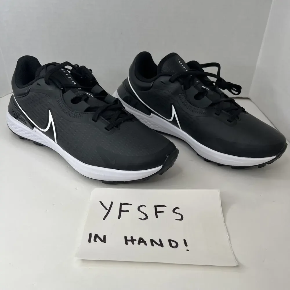 Nike Infinity Pro 2 Men’s Golf Shoes Smoke Grey Black White Size 9.5 Wide NEW